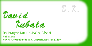 david kubala business card